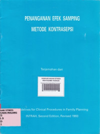 Penanganan Efek Samping Metode Kontrasepsi