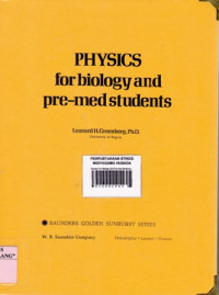 Physics For Biology And Pre-med Students
